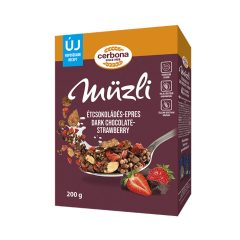 Cerbona müzli étcsokoládés-epres 200g /21/