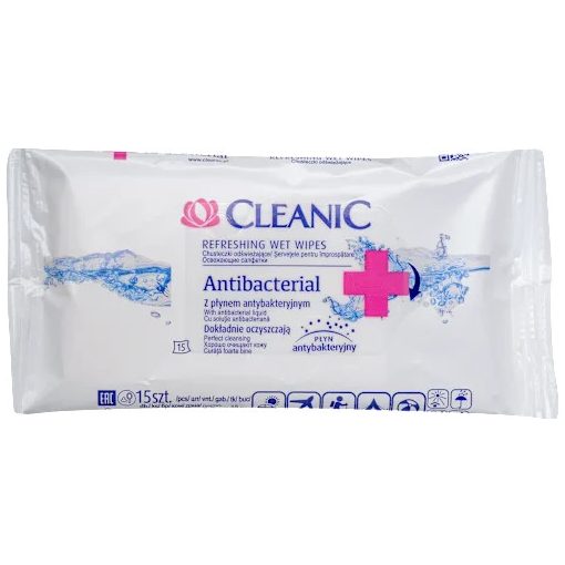 Cleanic frissítő törlőkendő antibacterial 15db