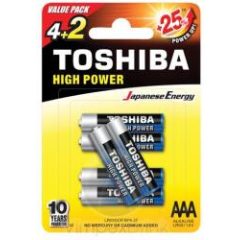 Toshiba alkáli elem LR3 BP6 AAA/4+2db