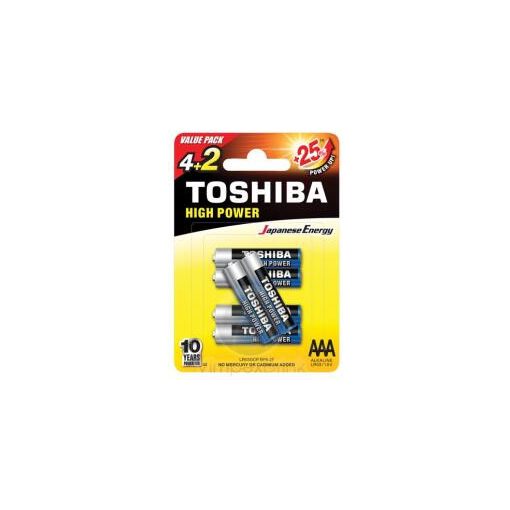 Toshiba alkáli elem LR3 BP6 AAA/4+2db