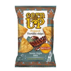   Corn Up!Teljes kiörlésű sárga kukorica Tortilla Chips Barbecue ízesítéssel (60g)