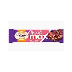   Cerbona Max Epres-csokoládés müzliszelet, málnás-karamella réteggel 30g