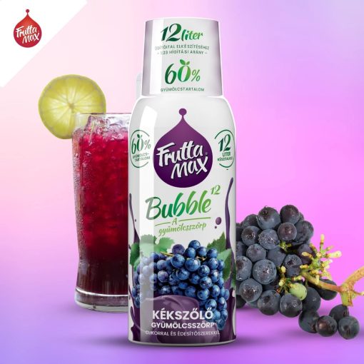 FruttaMax Kékszőlő ízű Szörp Bubble12 (500ml) DRS