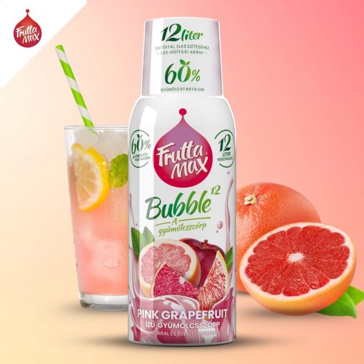 FruttaMax Pink grapefriut ízű Szörp Bubble12 (500ml) DRS